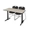 Cain Rectangle Tables > Training Tables > Cain Training Table & Chair Sets, 48 W, 24 L, 29 H, Maple MTRCT4824PL44BK - alternate 1